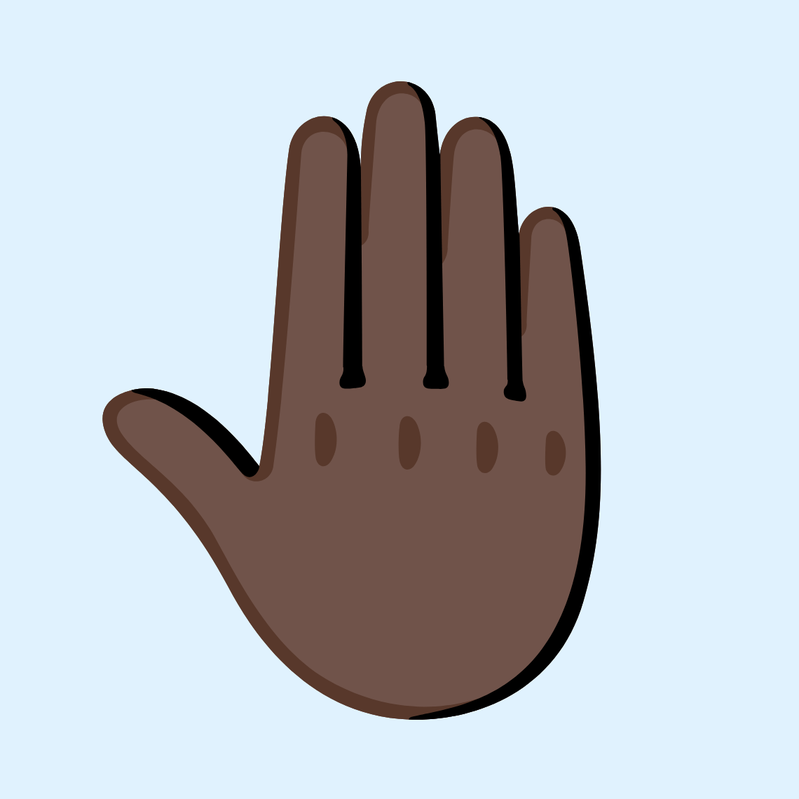 π€πΏ Raised back of hand: dark skin tone