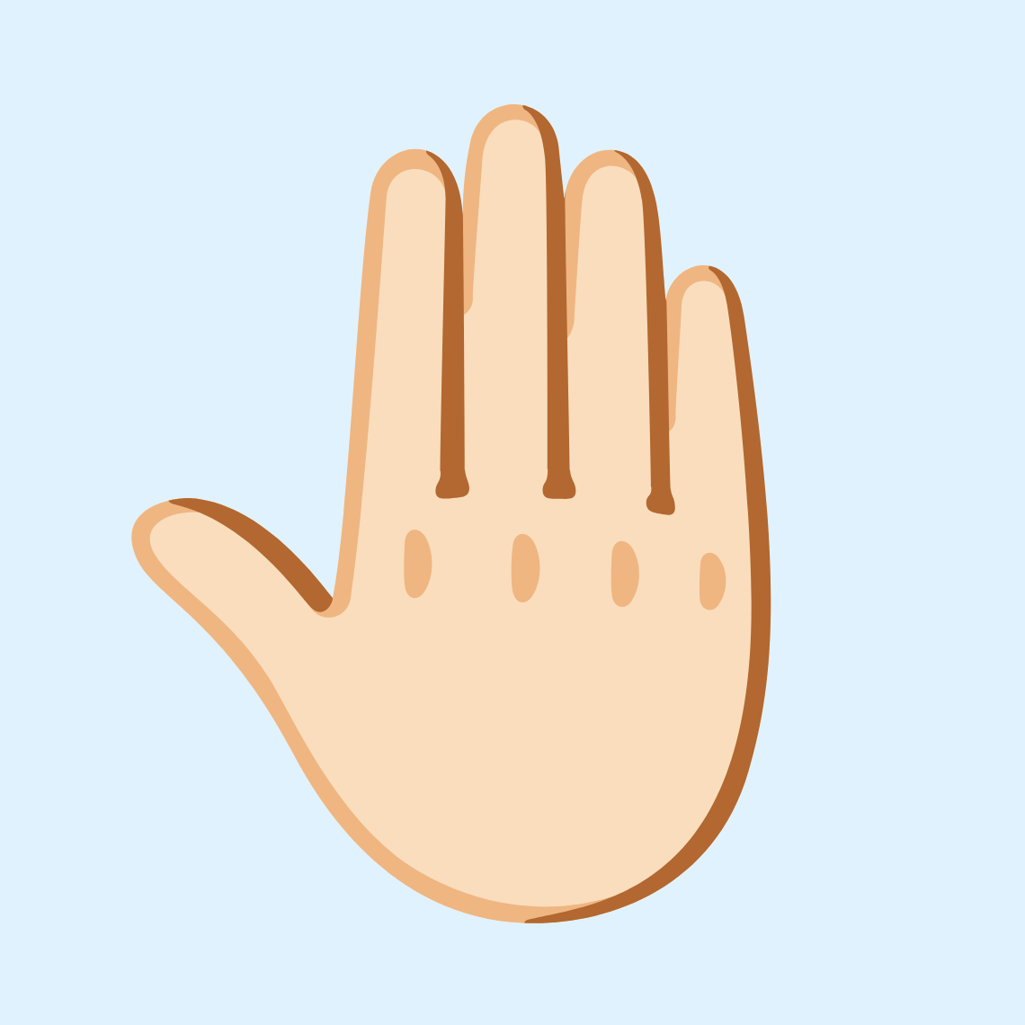 🤚🏻 Raised back of hand: light skin tone