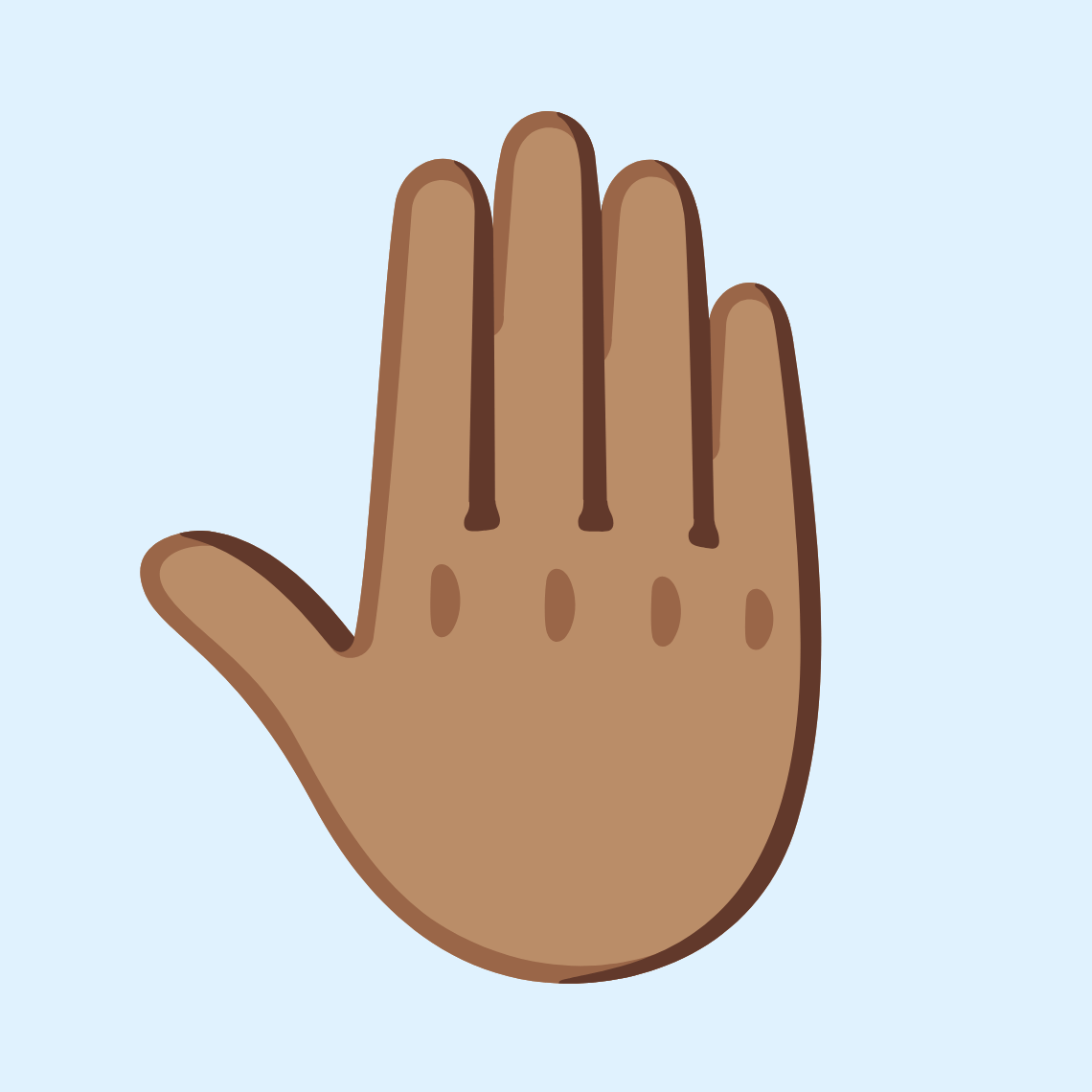 π€π½ Raised back of hand: medium skin tone