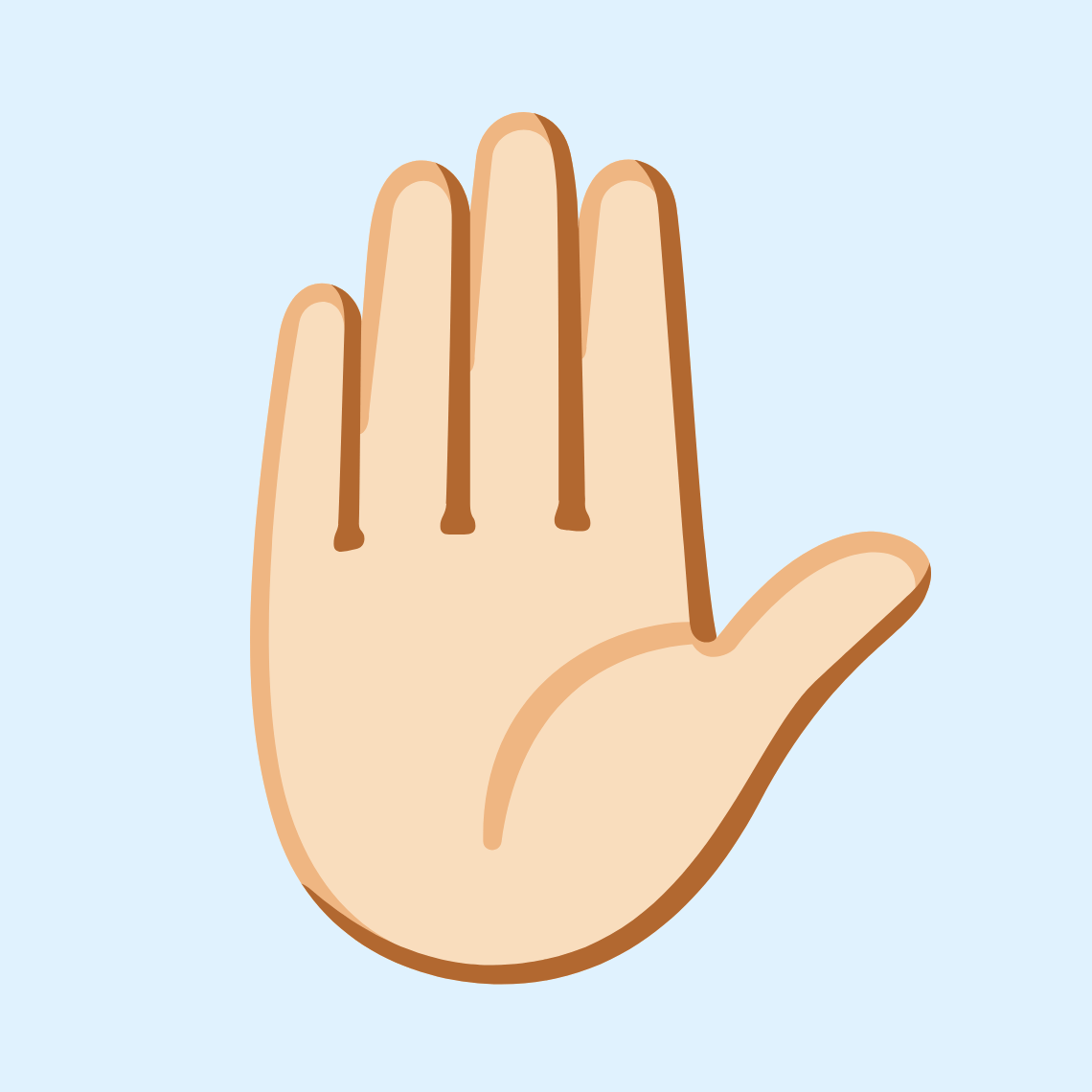 βπ» Raised hand: light skin tone