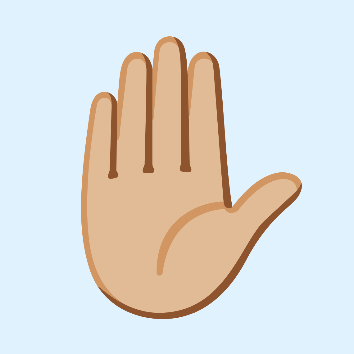 ✋🏼 Raised hand: medium-light skin tone