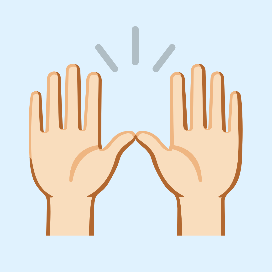 🙌🏻 Raising hands: light skin tone