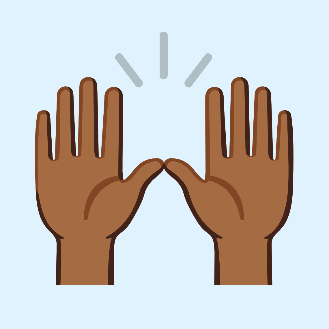 🙌🏾 Raising hands: medium-dark skin tone