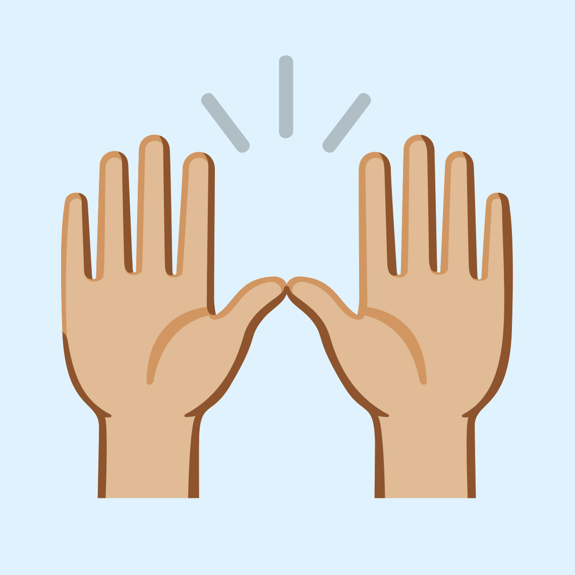 🙌🏼 Raising hands: medium-light skin tone