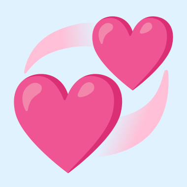 Emoji π Revolving hearts: Meaning and Details