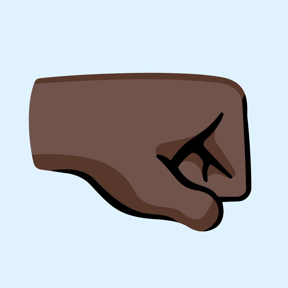 π€πΏ Right-facing fist: dark skin tone