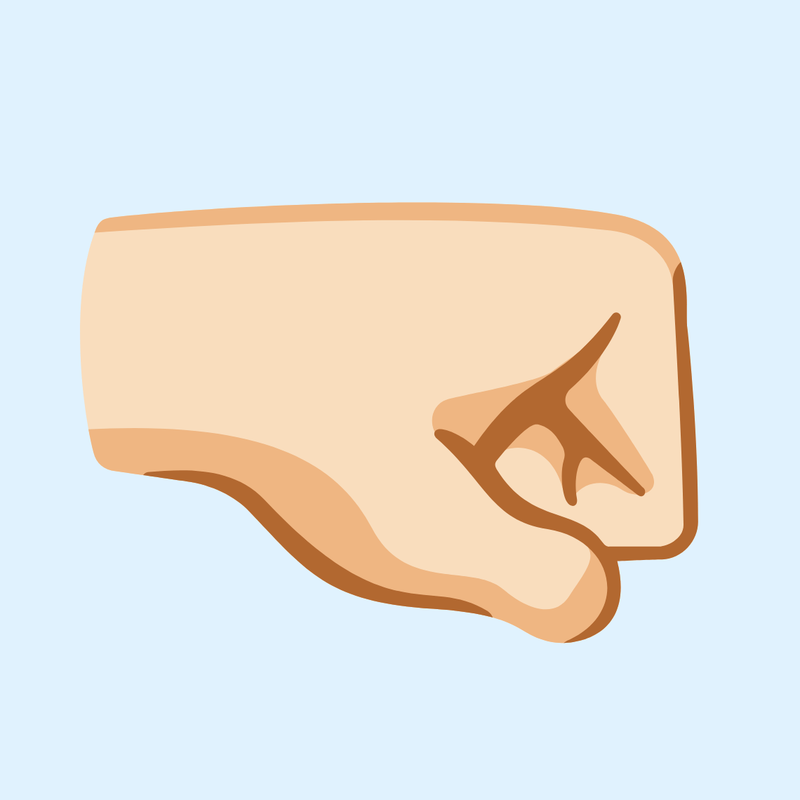 π€π» Right-facing fist: light skin tone