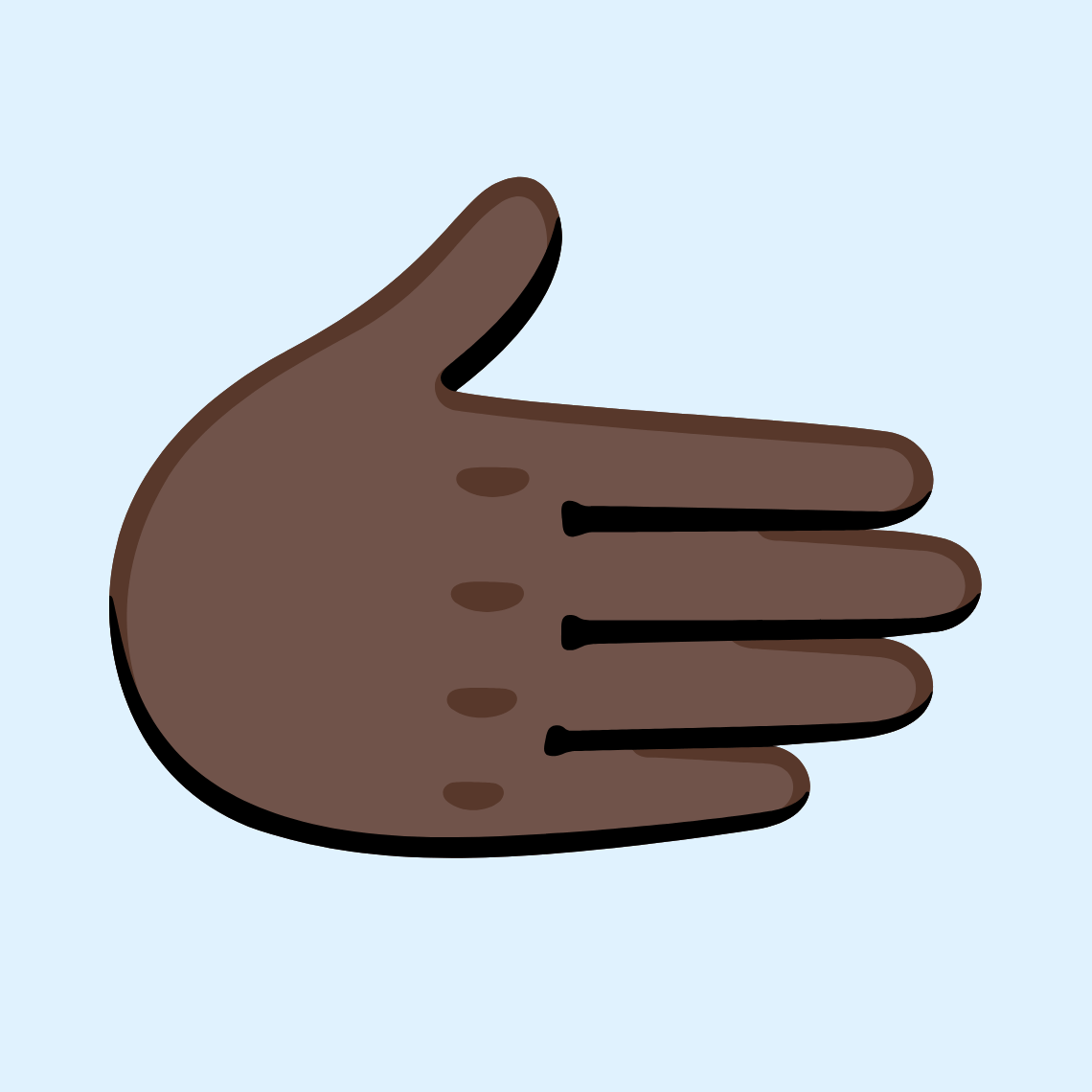 🫱🏿 Rightwards hand: dark skin tone