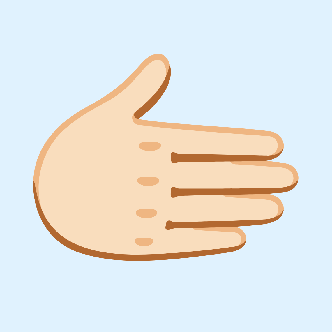π«±π» Rightwards hand: light skin tone
