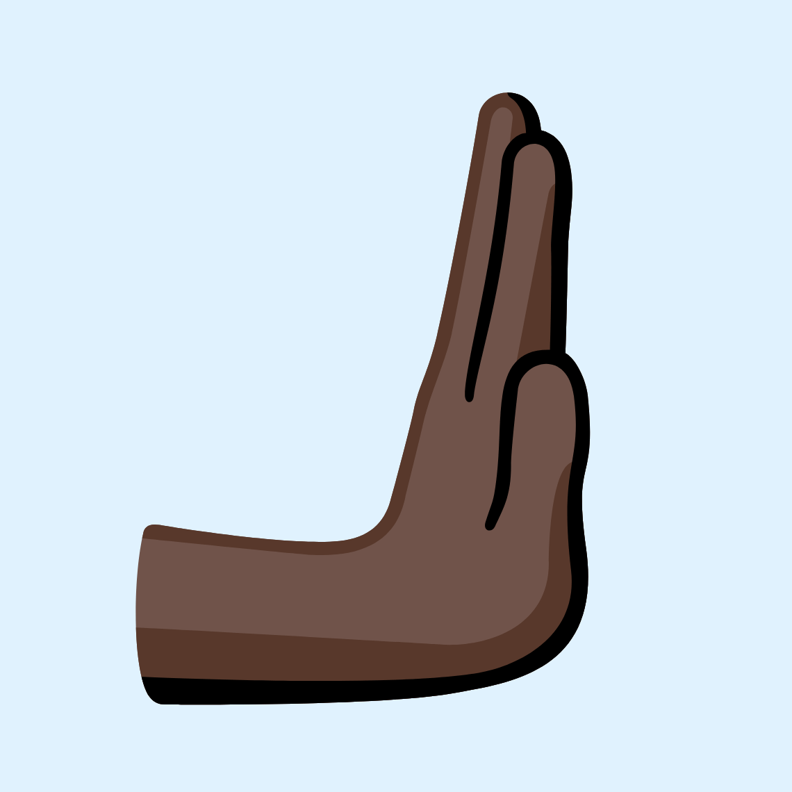 π«ΈπΏ Rightwards pushing hand: dark skin tone