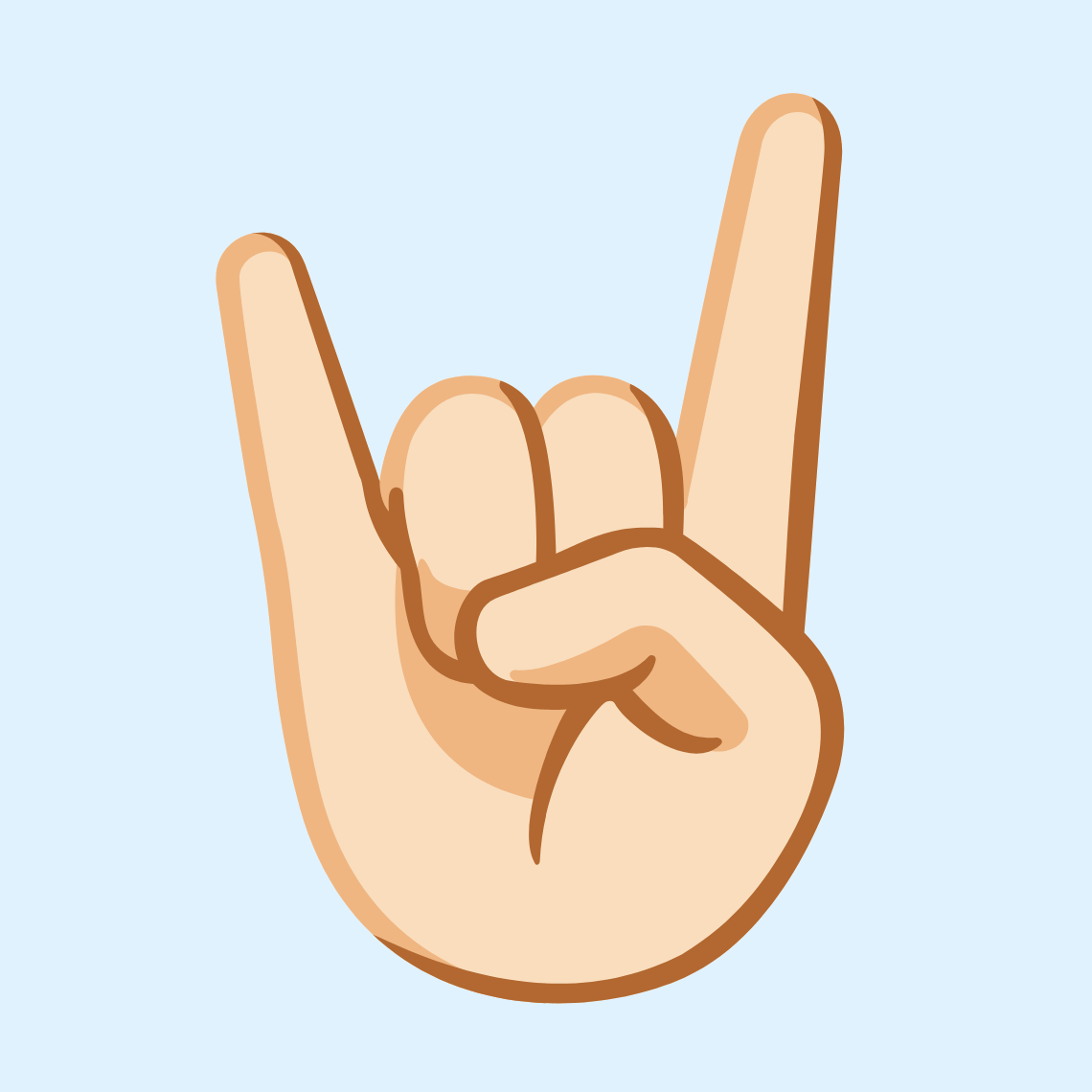 π€π» Sign of the horns: light skin tone