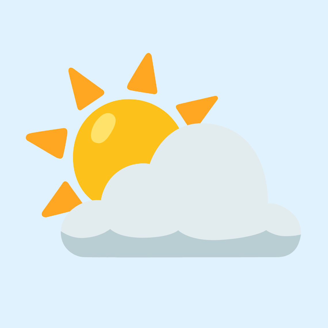 ⛅ Sun behind cloud