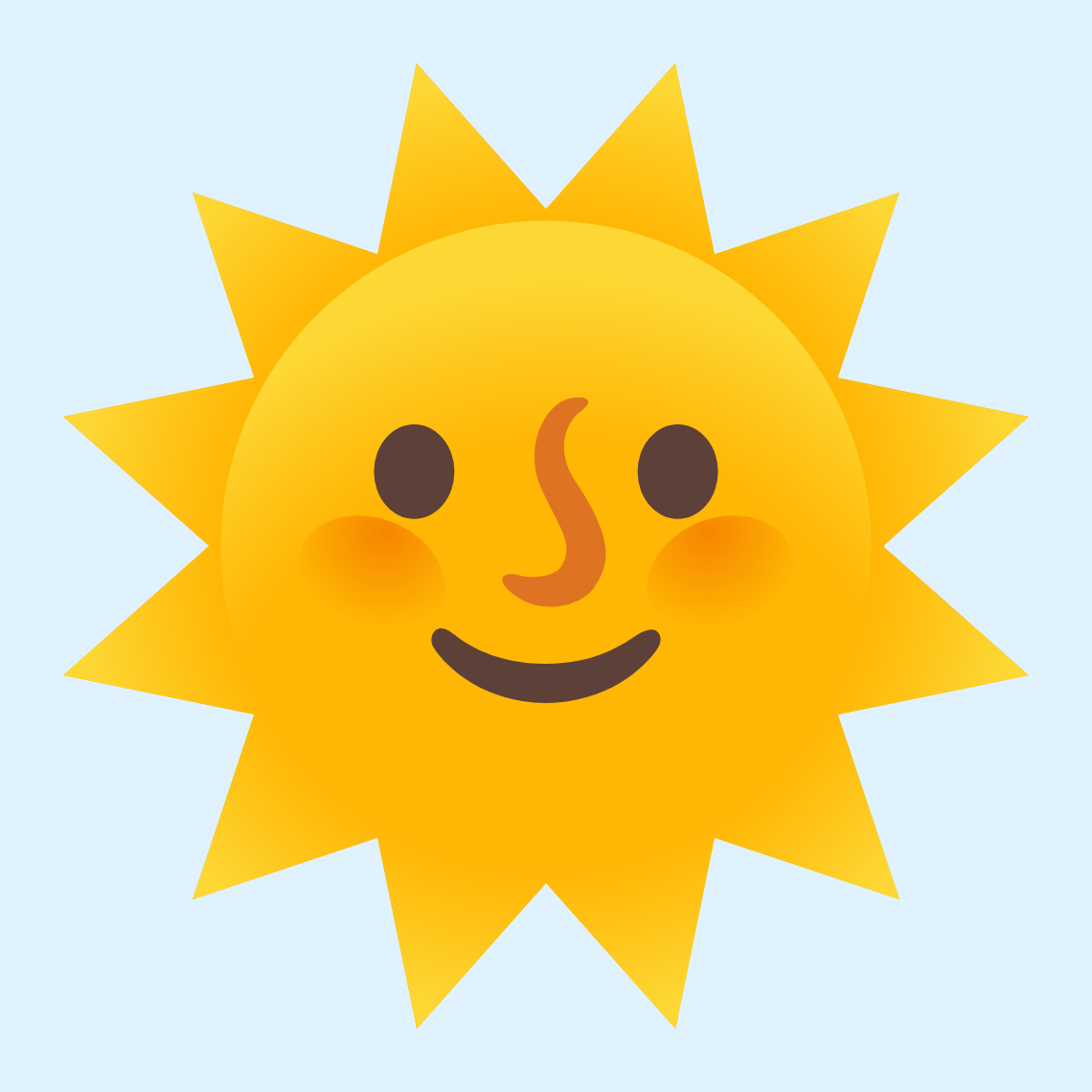 π Sun with face