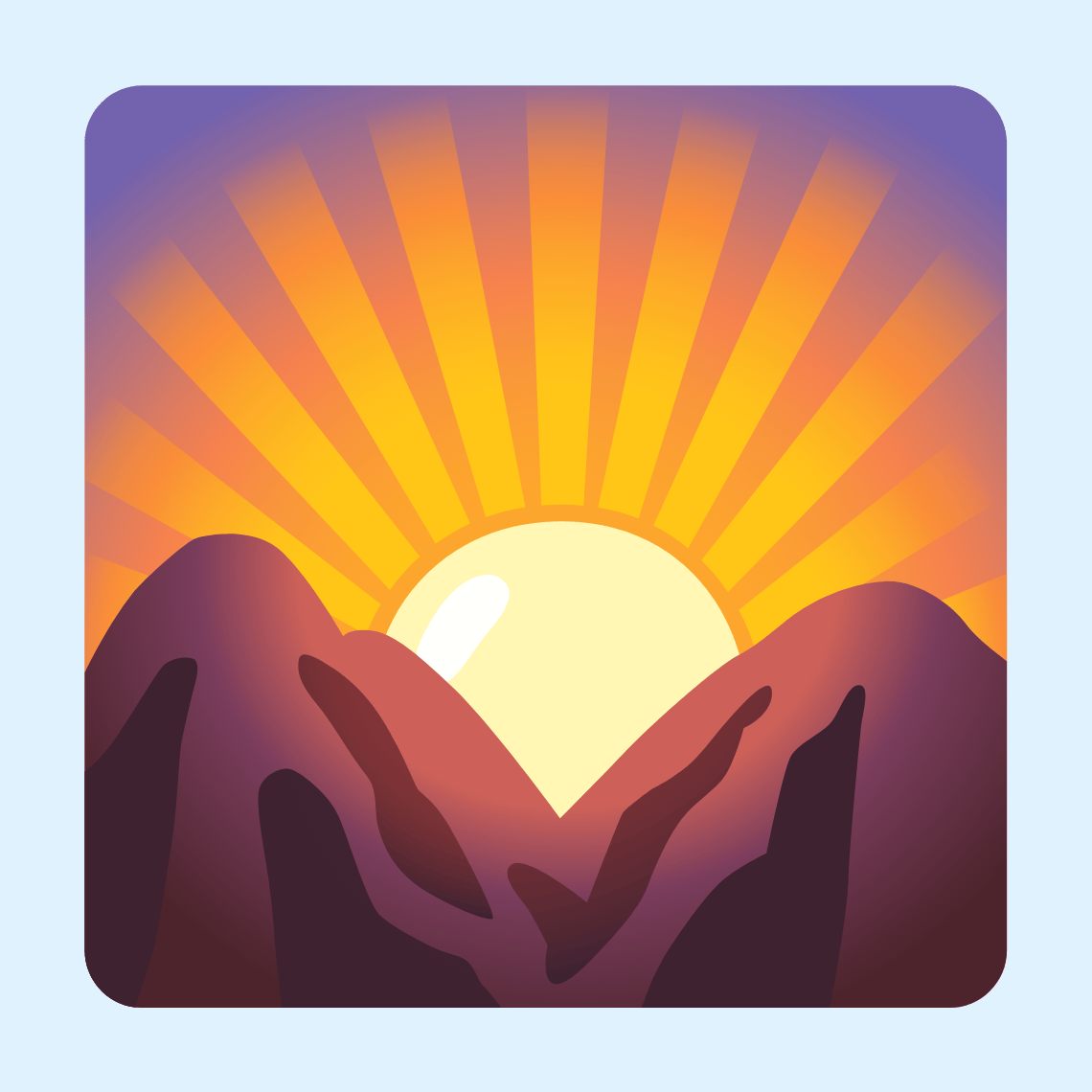 π Sunrise over mountains