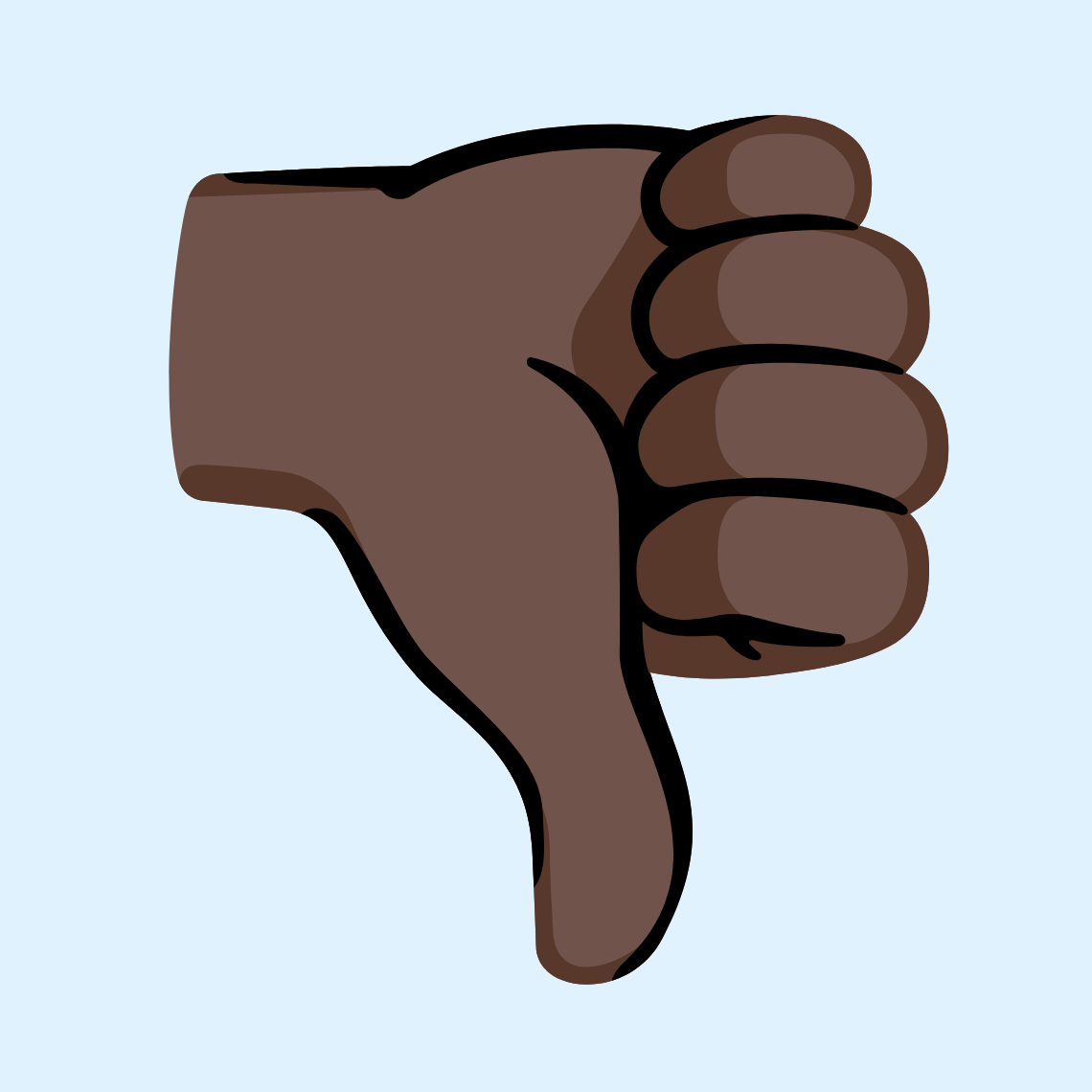 ππΏ Thumbs down: dark skin tone