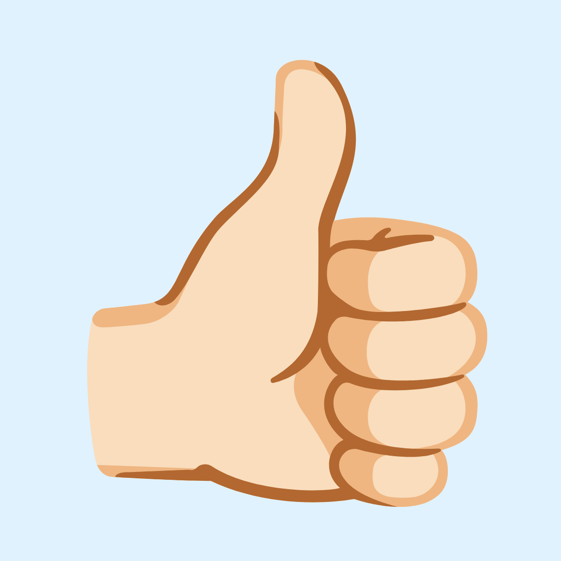 ππ» Thumbs up: light skin tone