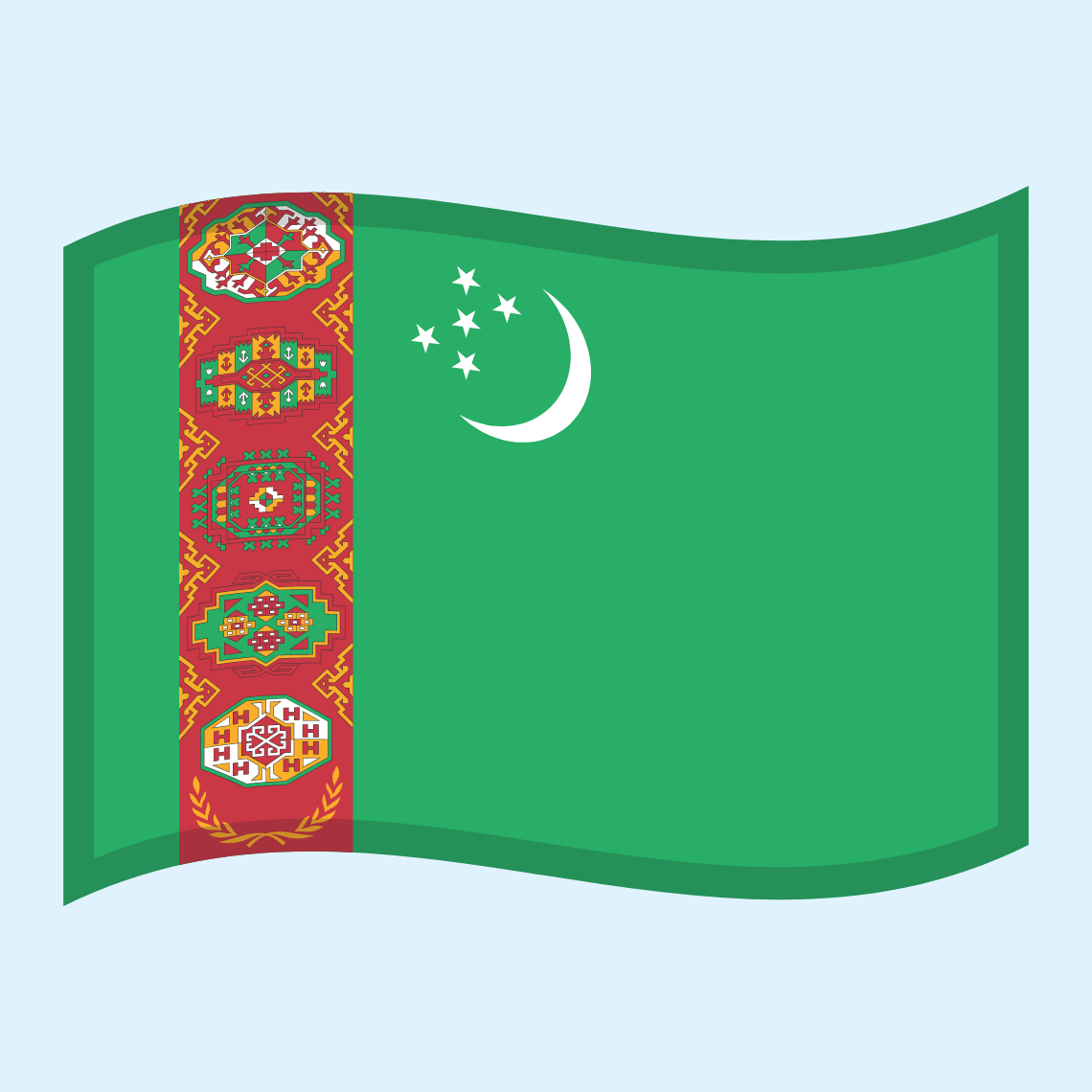 ๐น๐ฒ Flag: Turkmenistan