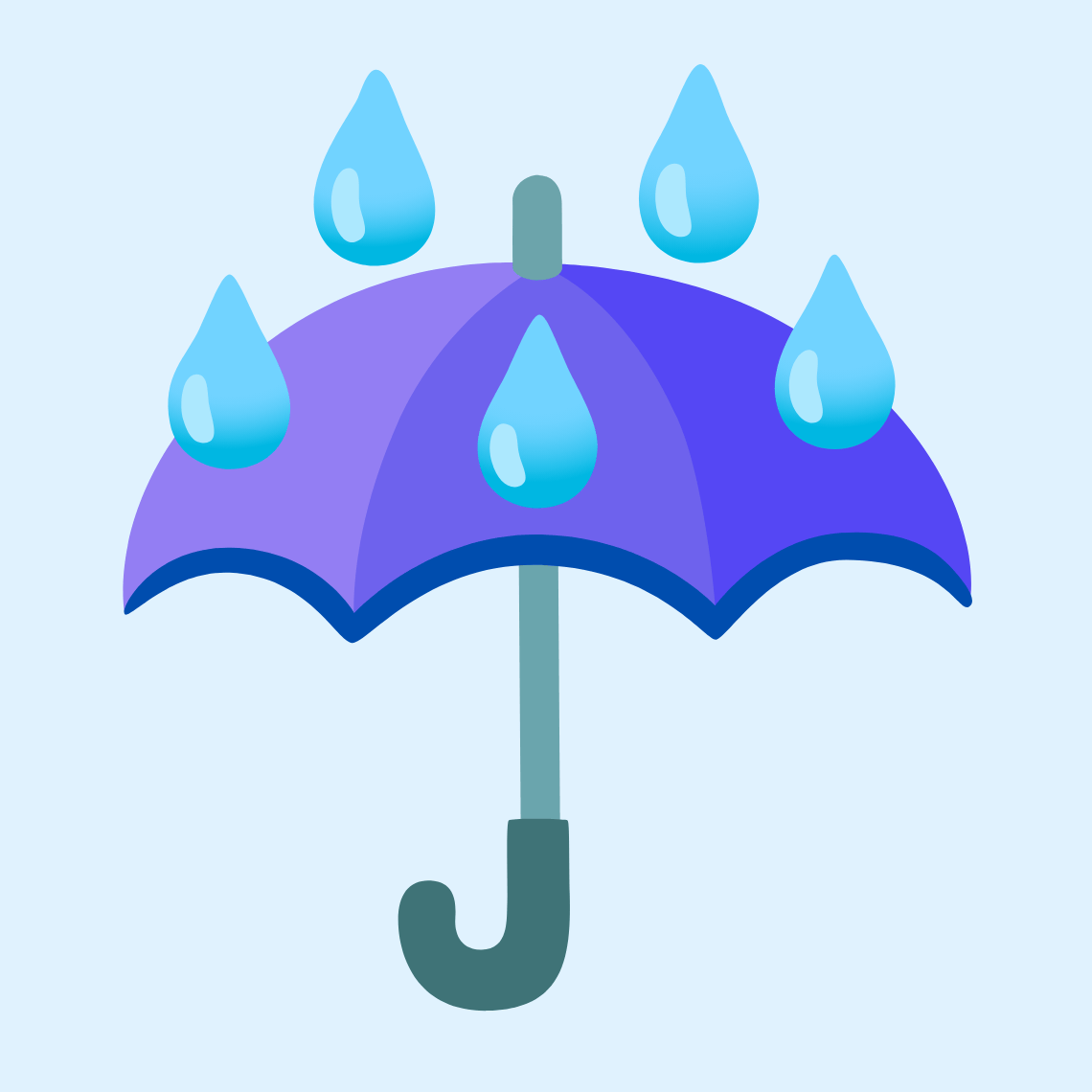 ☔ Umbrella with rain drops