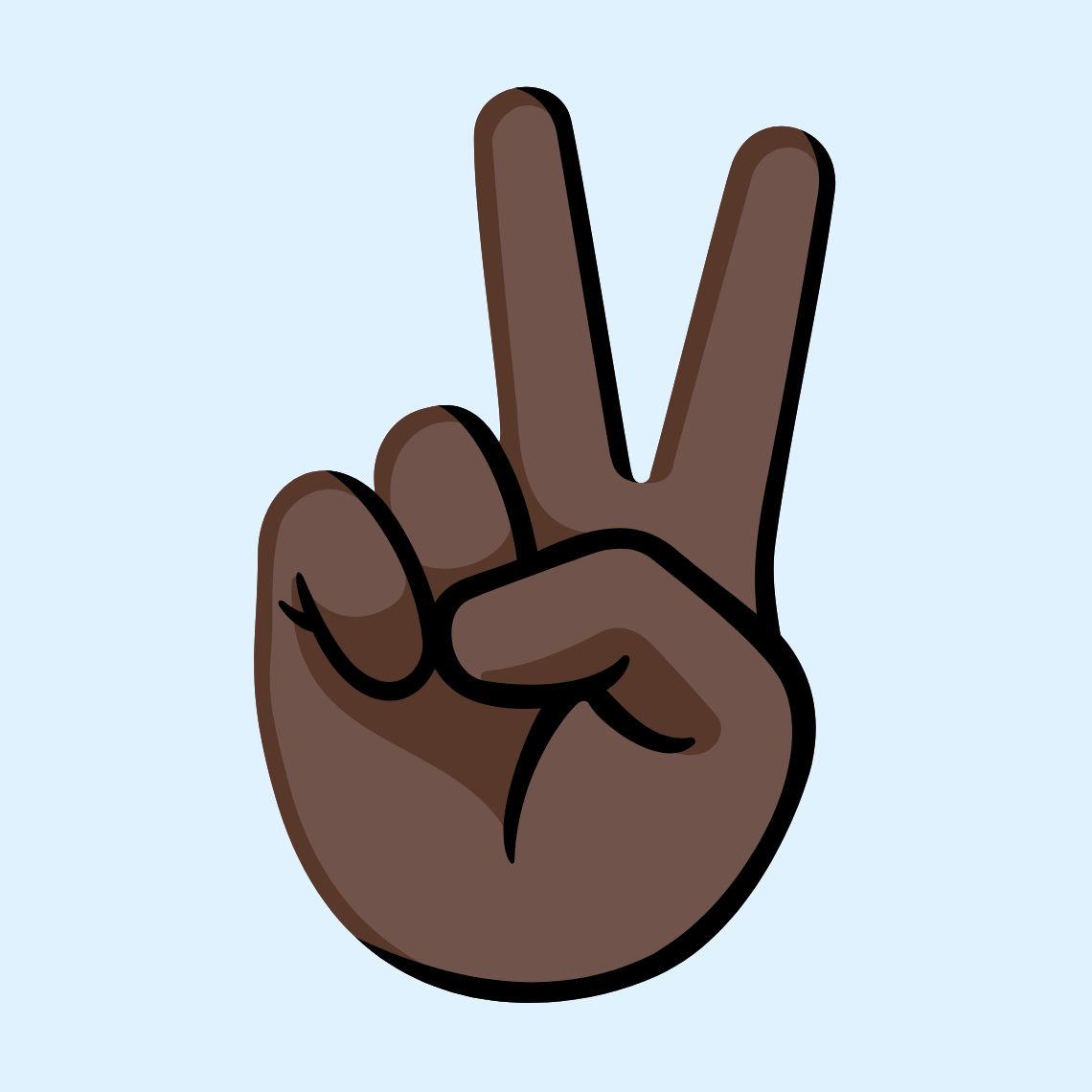 βπΏ Victory hand: dark skin tone