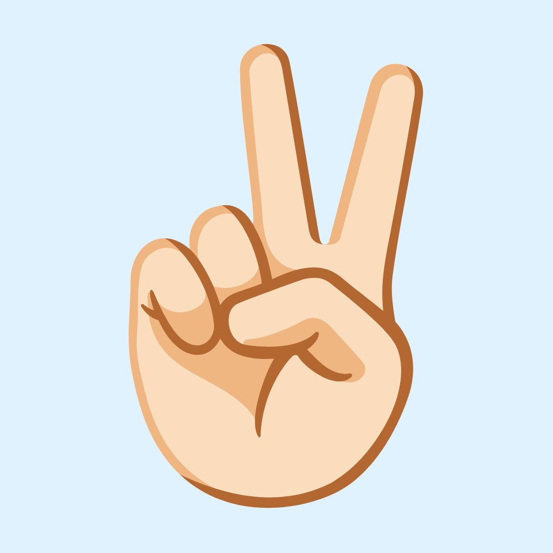 βπ» Victory hand: light skin tone