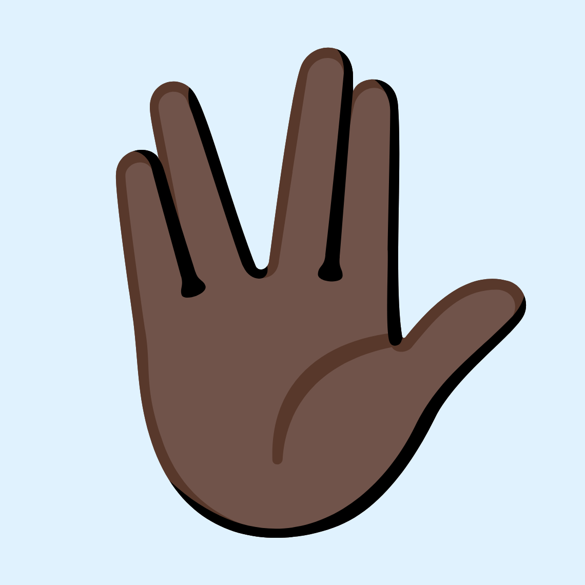 ππΏ Vulcan salute: dark skin tone