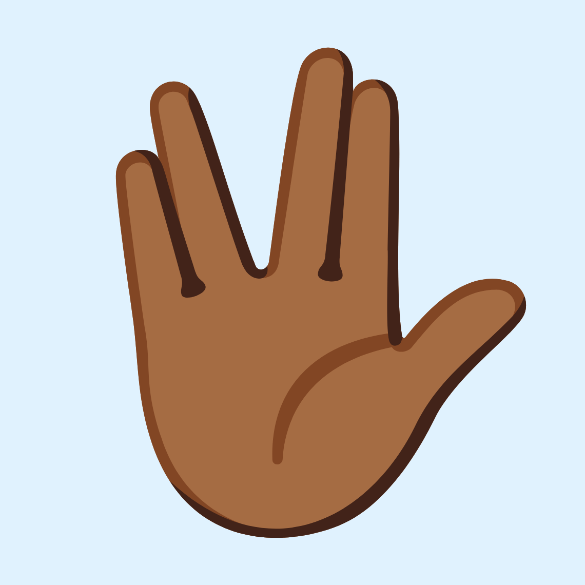 🖖🏾 Vulcan salute: medium-dark skin tone