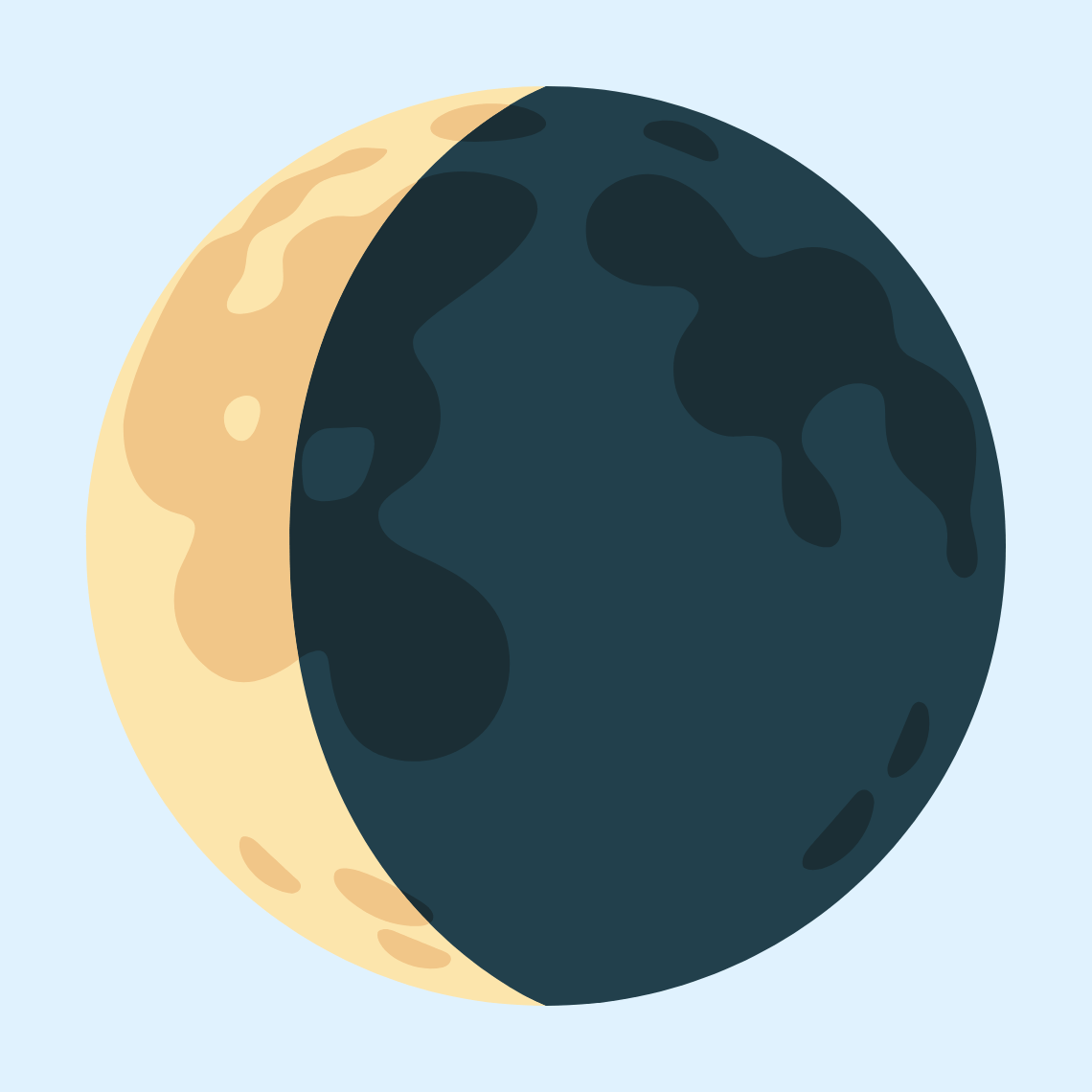 π Waning crescent moon