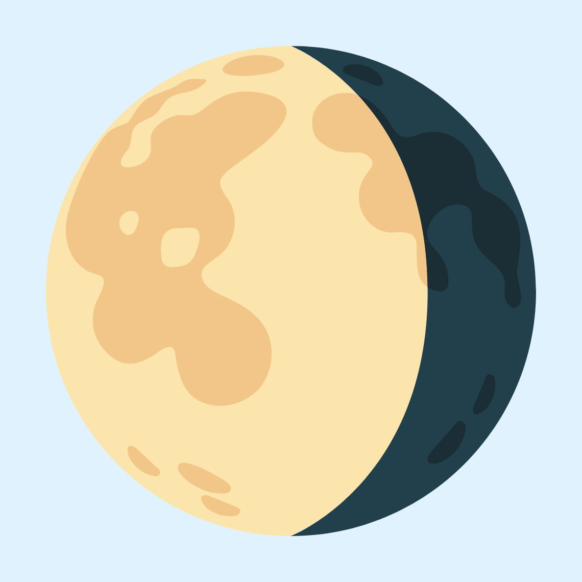 π Waning gibbous moon