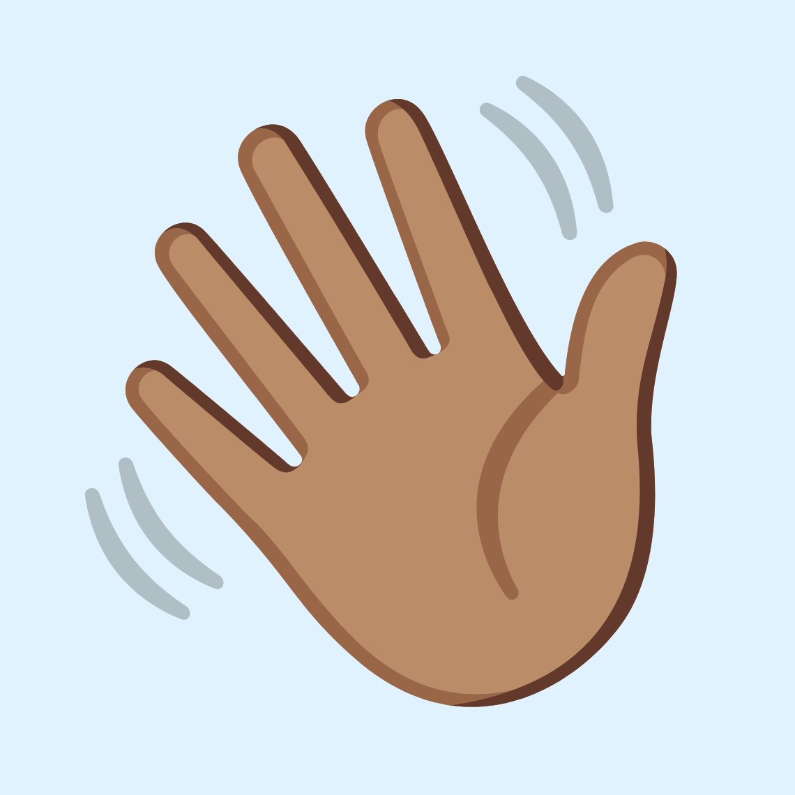 ππ½ Waving hand: medium skin tone