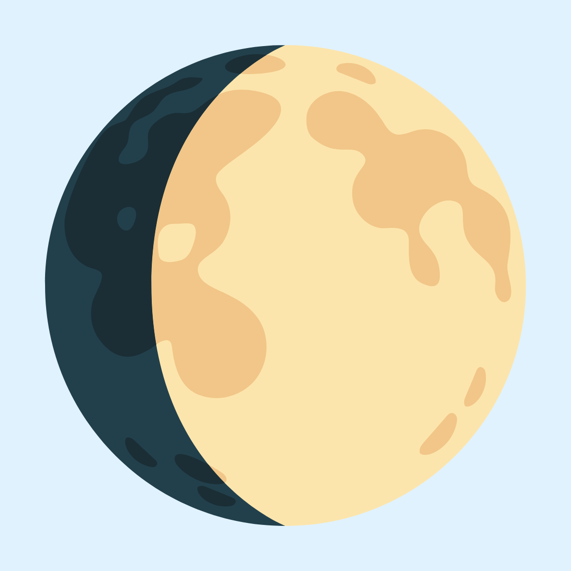 π Waxing gibbous moon
