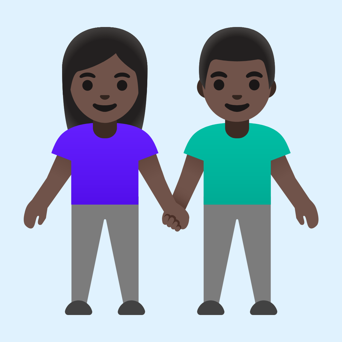 π«πΏ Woman and man holding hands: dark skin tone