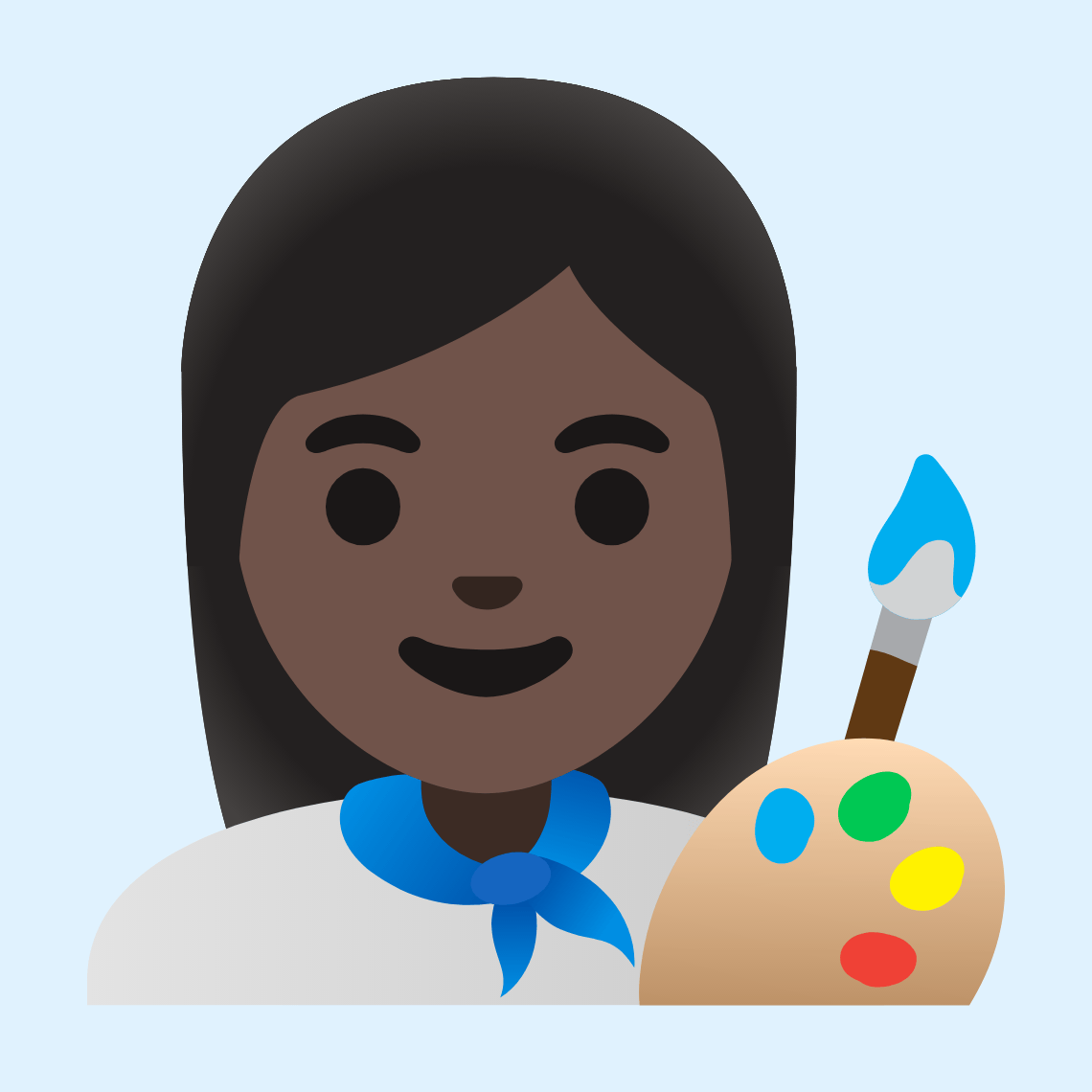 π©πΏβπ¨ Woman artist: dark skin tone
