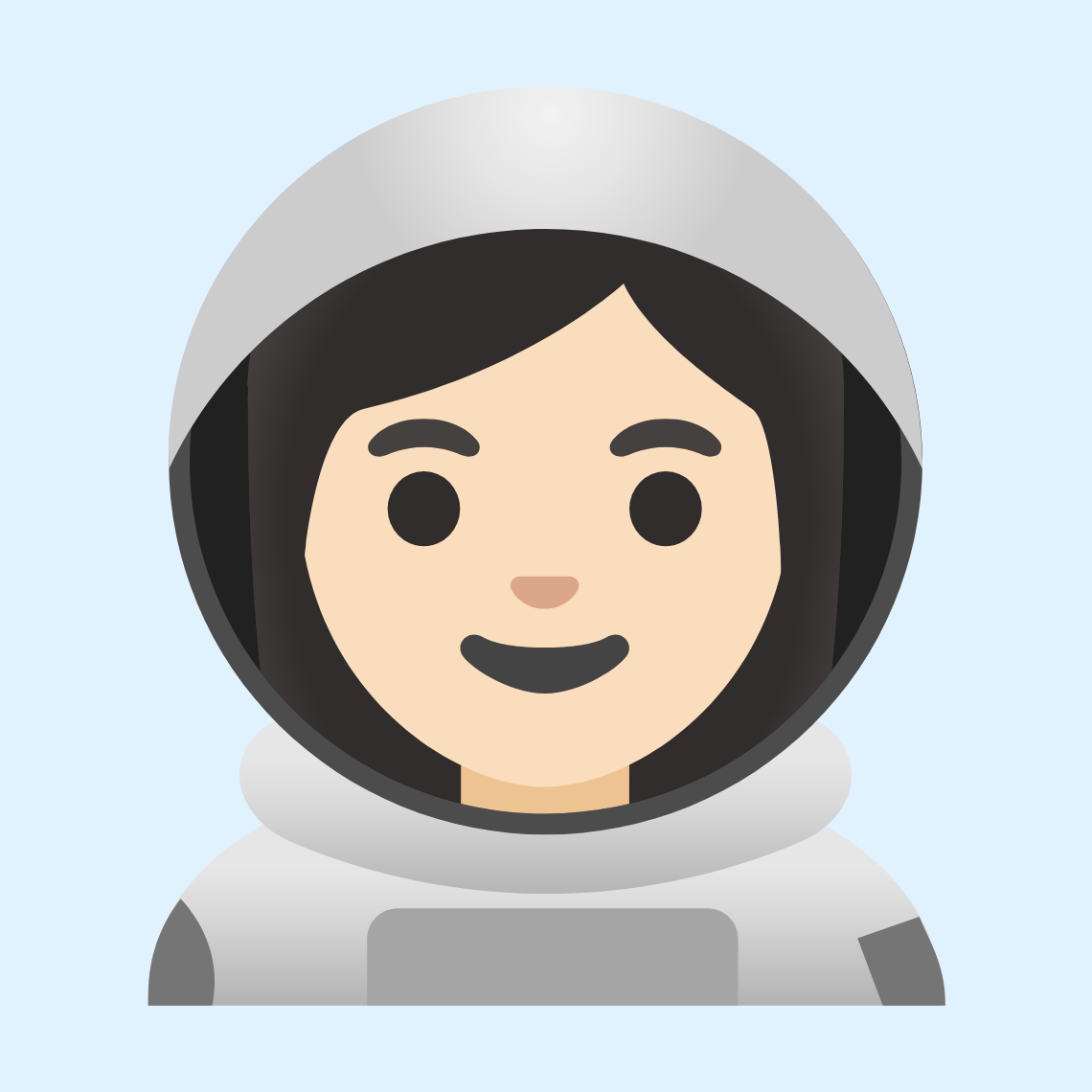 π©π»βπ Woman astronaut: light skin tone