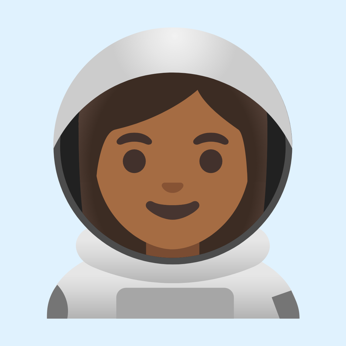 π©πΎβπ Woman astronaut: medium-dark skin tone