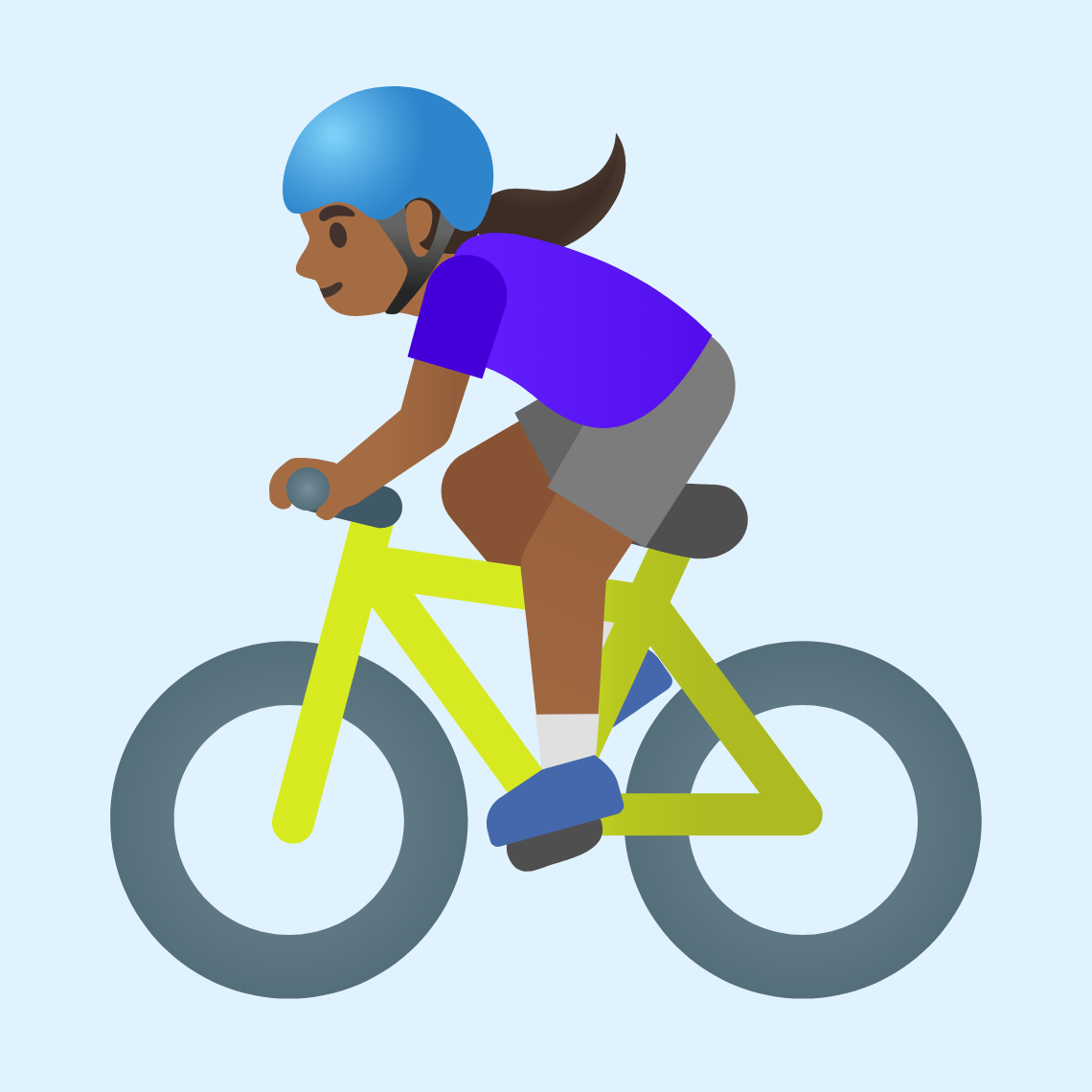 π΄πΎββοΈ Woman biking: medium-dark skin tone