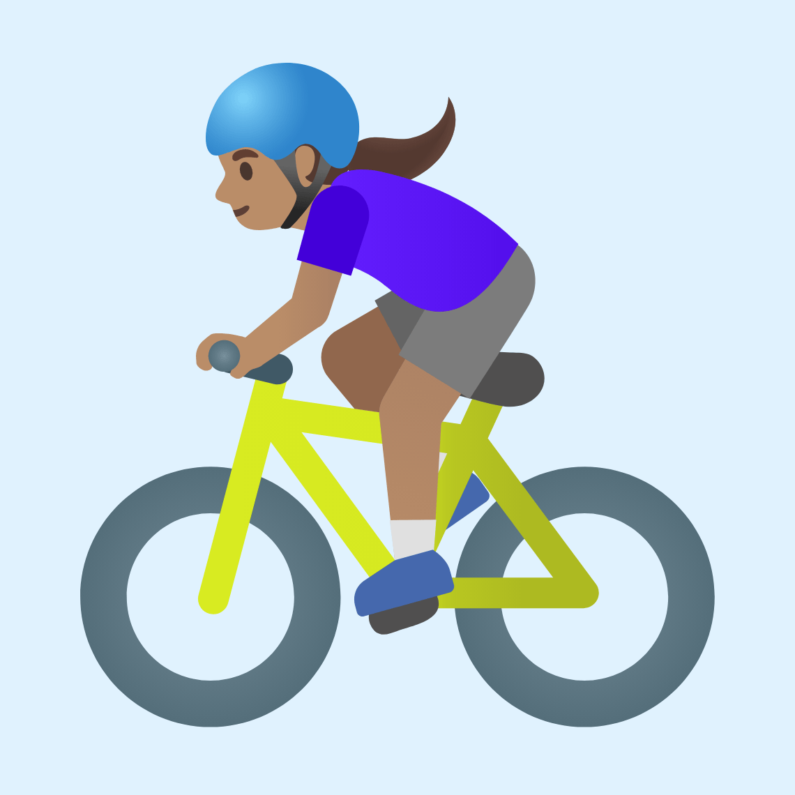 π΄π½ββοΈ Woman biking: medium skin tone