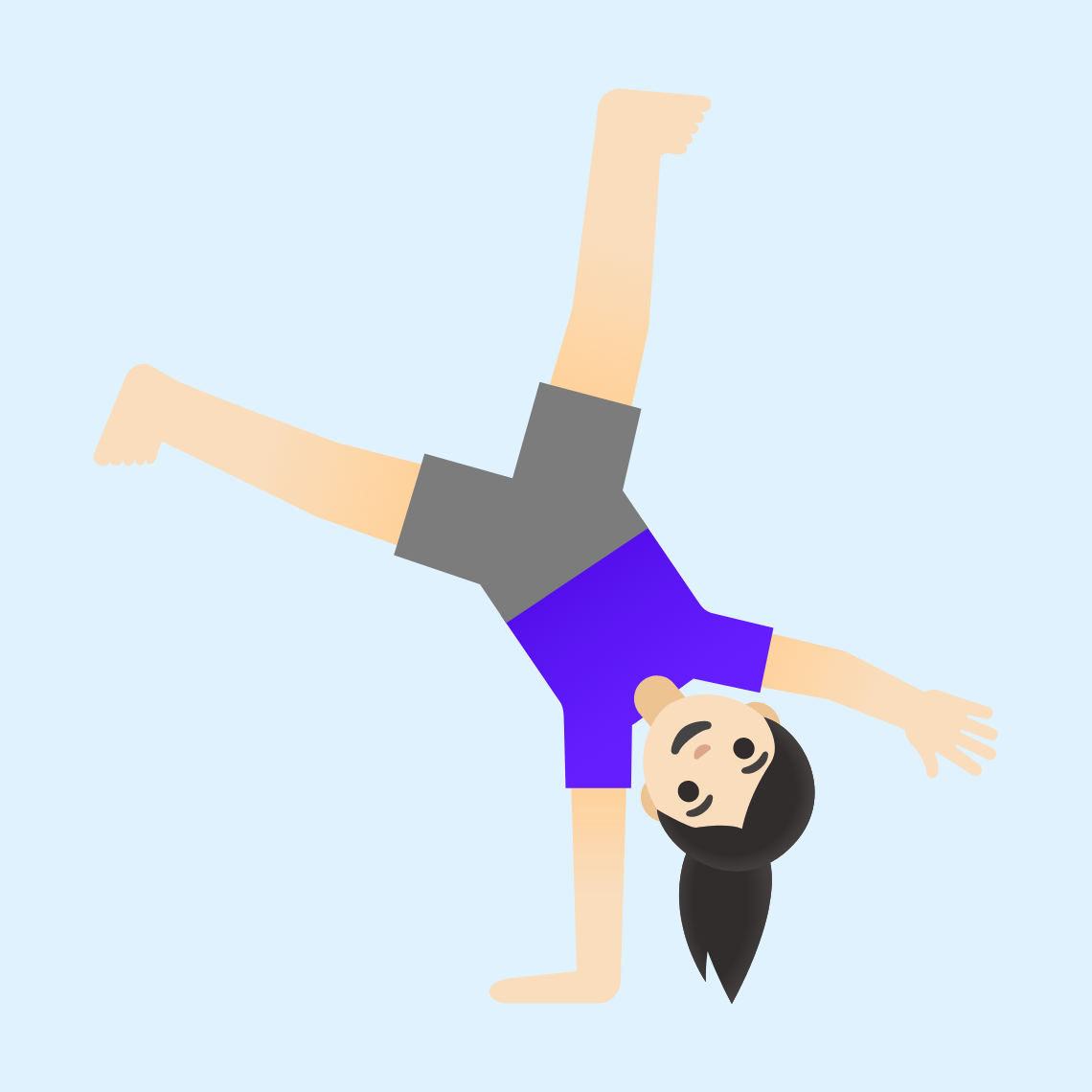 π€Έπ»ββοΈ Woman cartwheeling: light skin tone