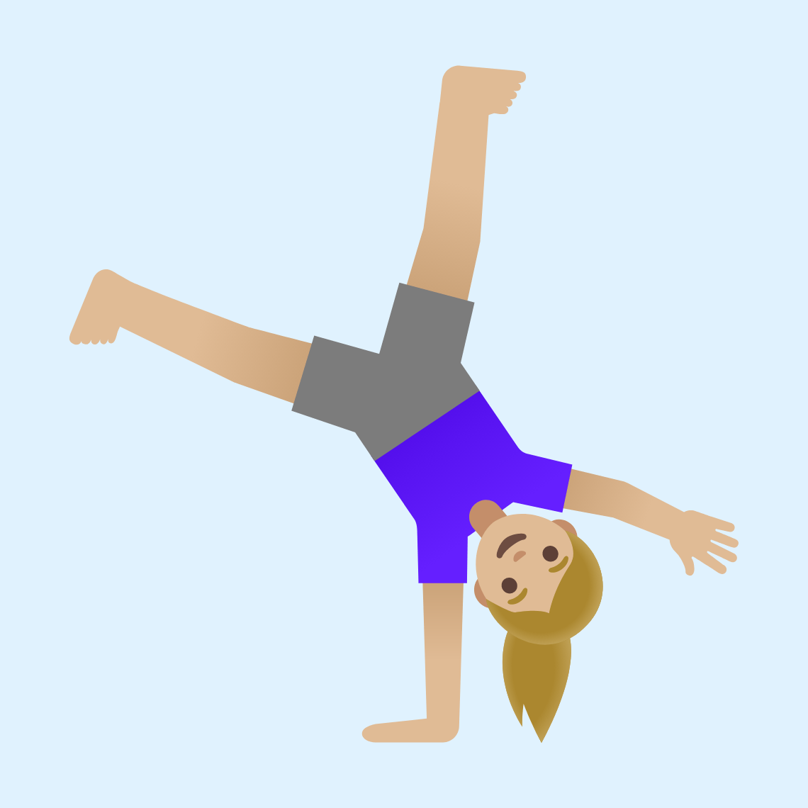 🤸🏼♀️ Žena izvodi zvijezdu: svijetlo maslinasta boja kože