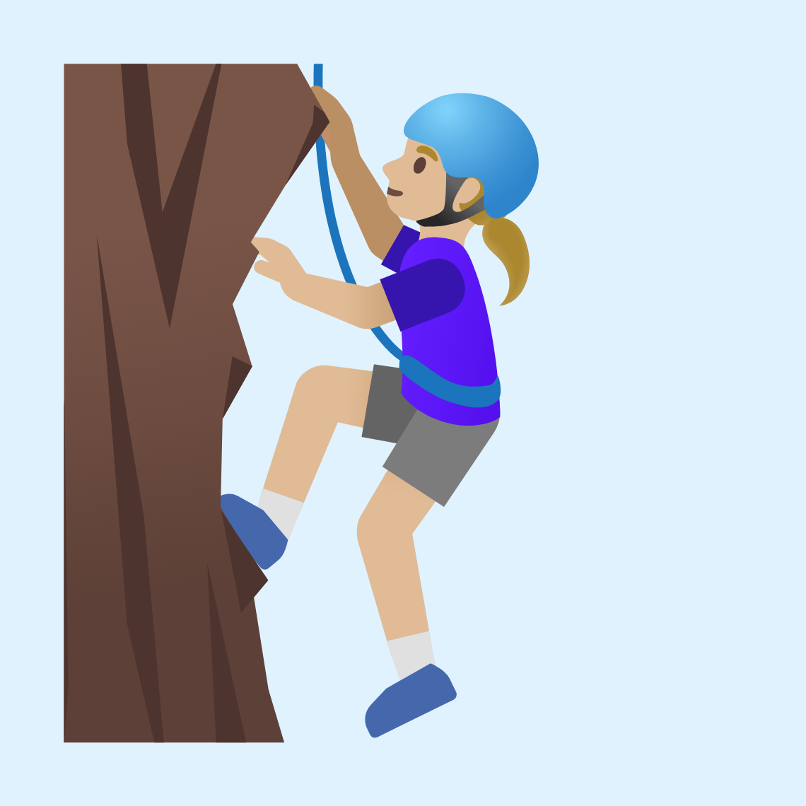π§πΌββοΈ Woman climbing: medium-light skin tone