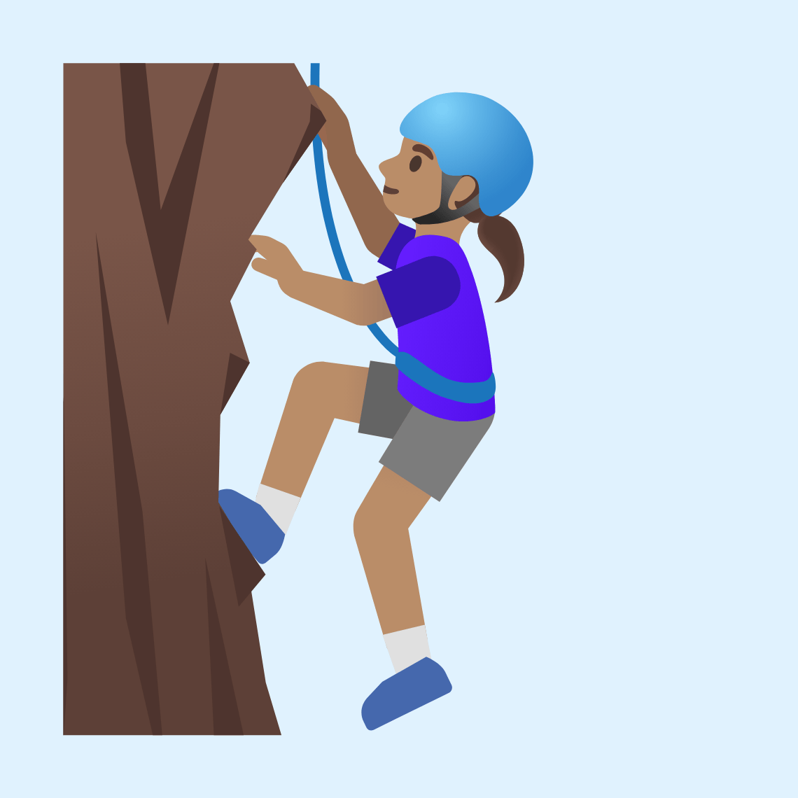 π§π½ββοΈ Woman climbing: medium skin tone