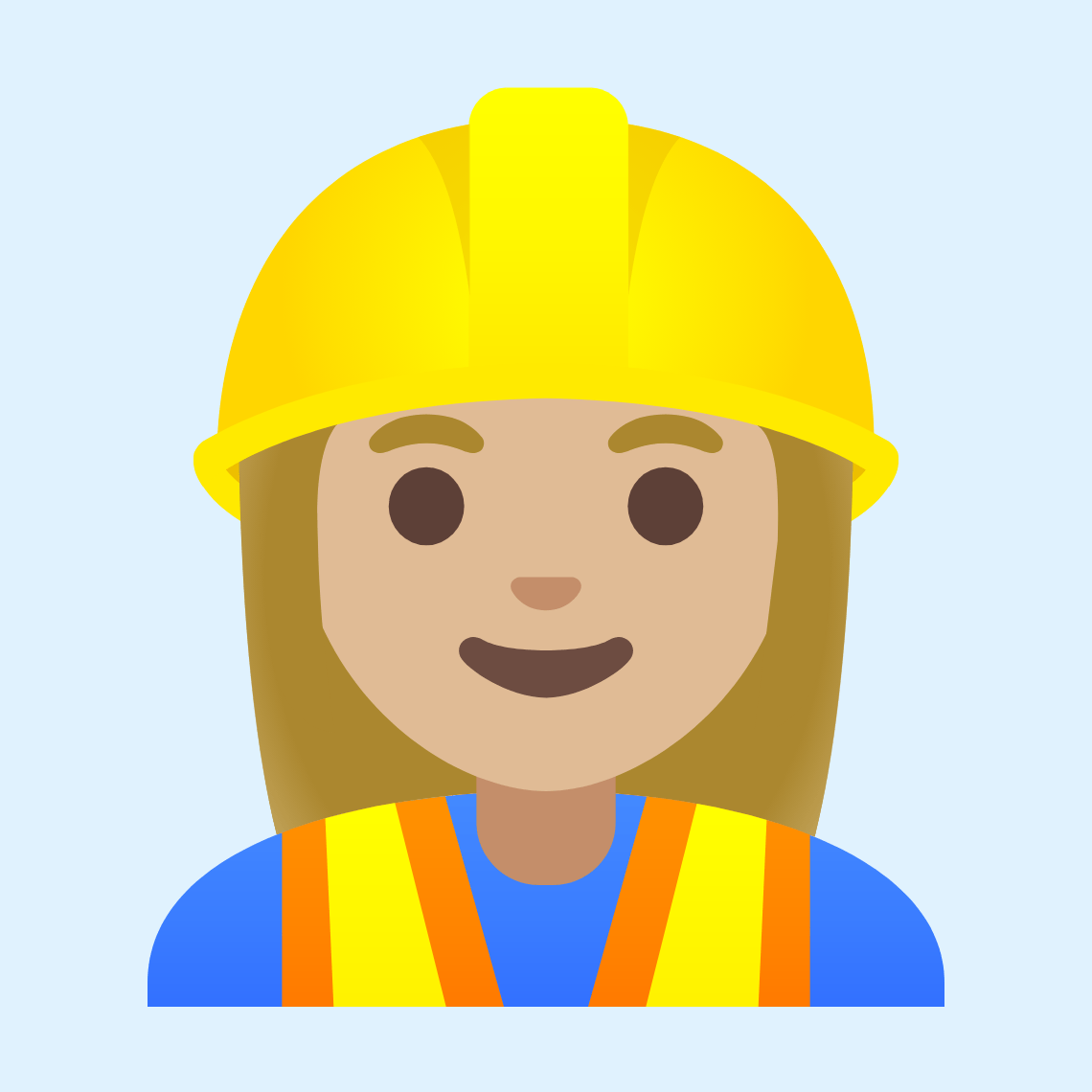 π·πΌββοΈ Woman construction worker: medium-light skin tone