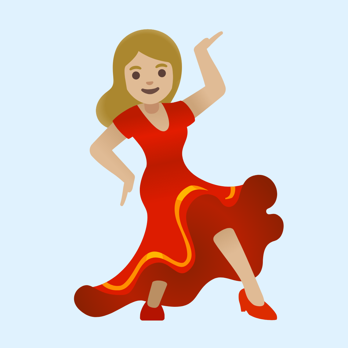 💃🏼 Žena pleše: svijetlo maslinasta boja kože