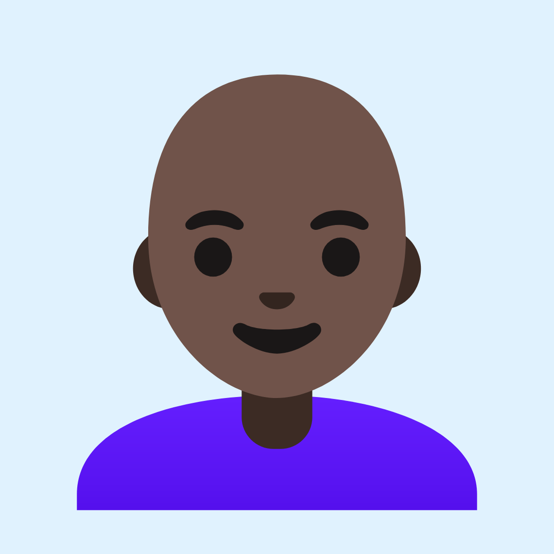 π©πΏβ𦲠Woman: dark skin tone, bald