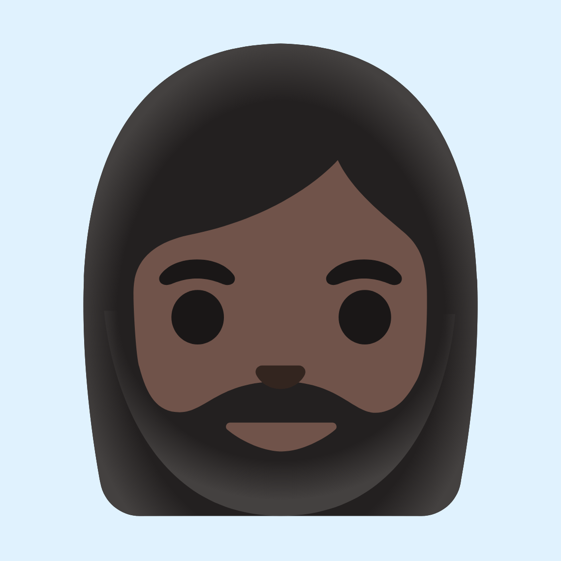 π§πΏββοΈ Woman: dark skin tone, beard