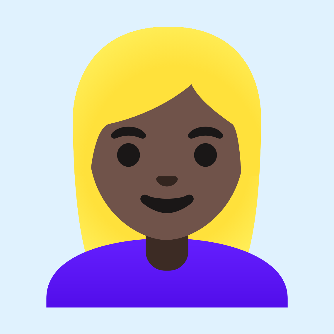 π±πΏββοΈ Woman: dark skin tone, blond hair