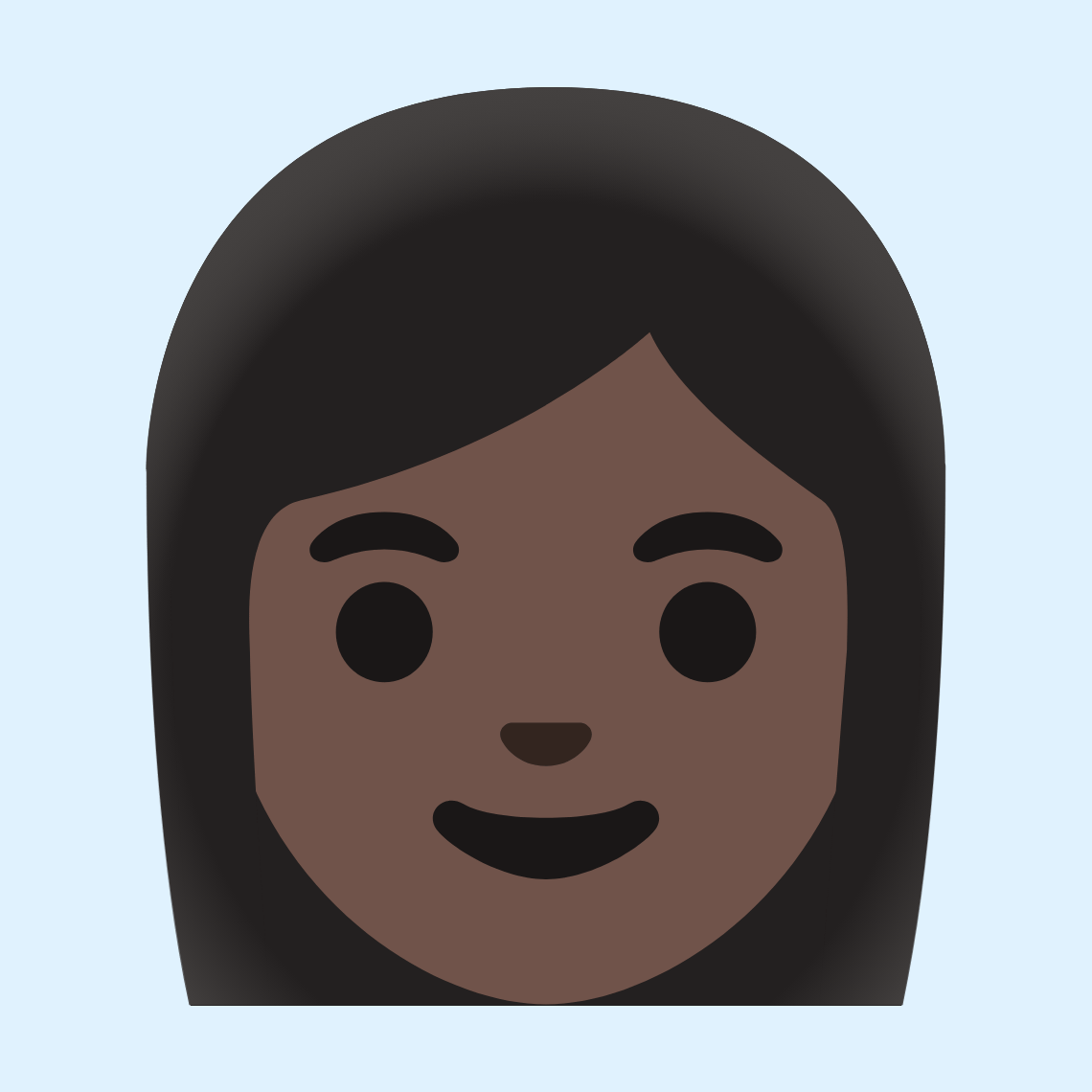 π©πΏ Woman: dark skin tone