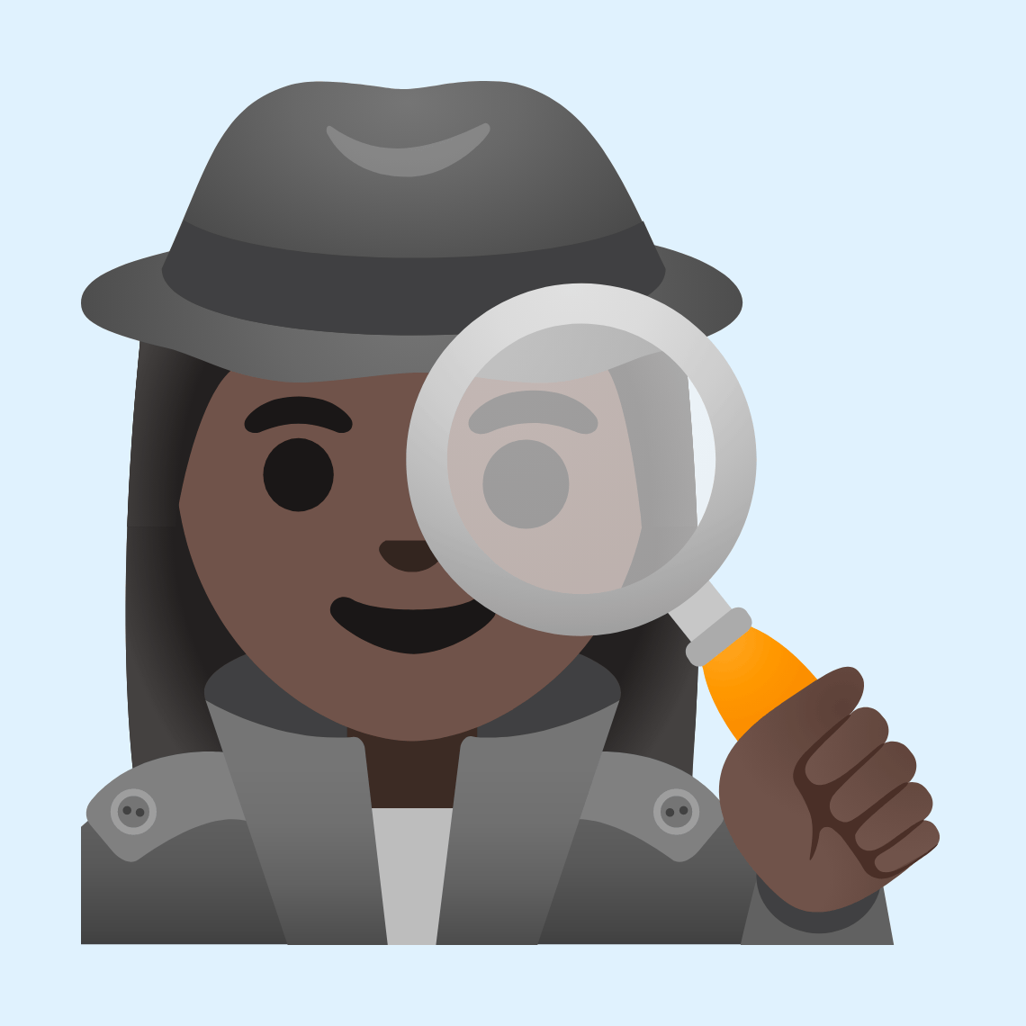 π΅πΏββοΈ Woman detective: dark skin tone