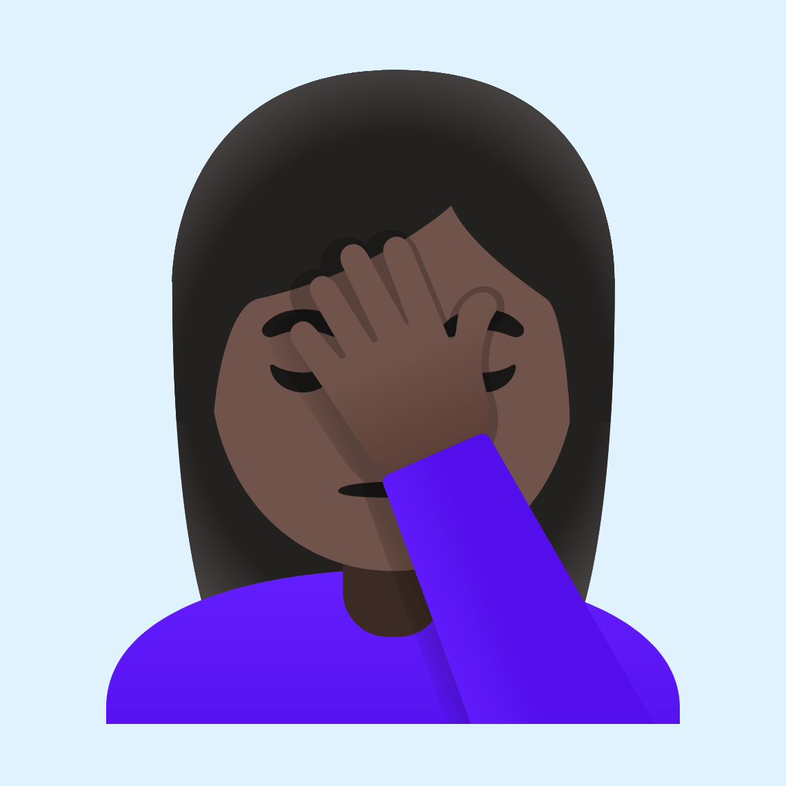 π€¦πΏββοΈ Woman facepalming: dark skin tone