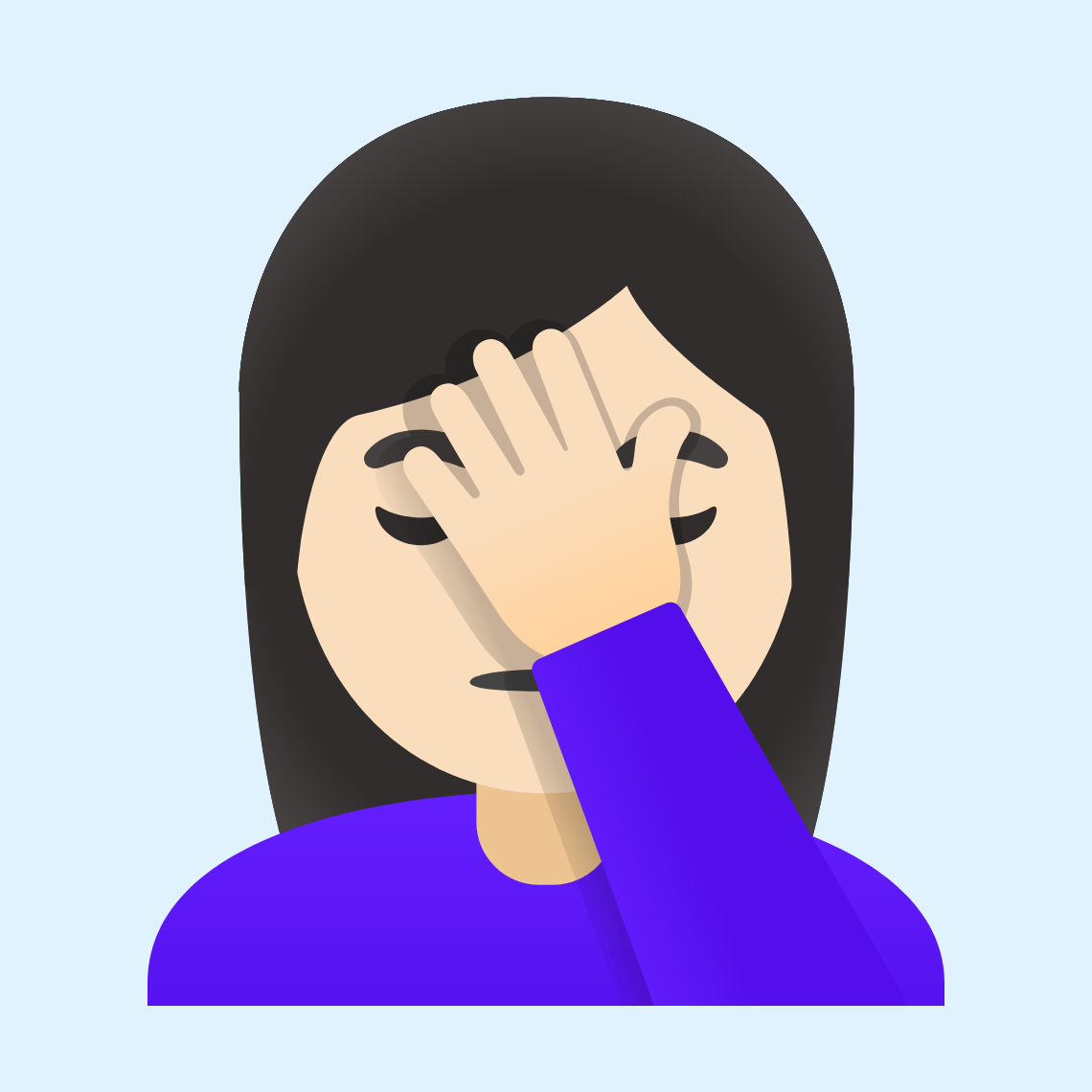 π€¦π»ββοΈ Woman facepalming: light skin tone