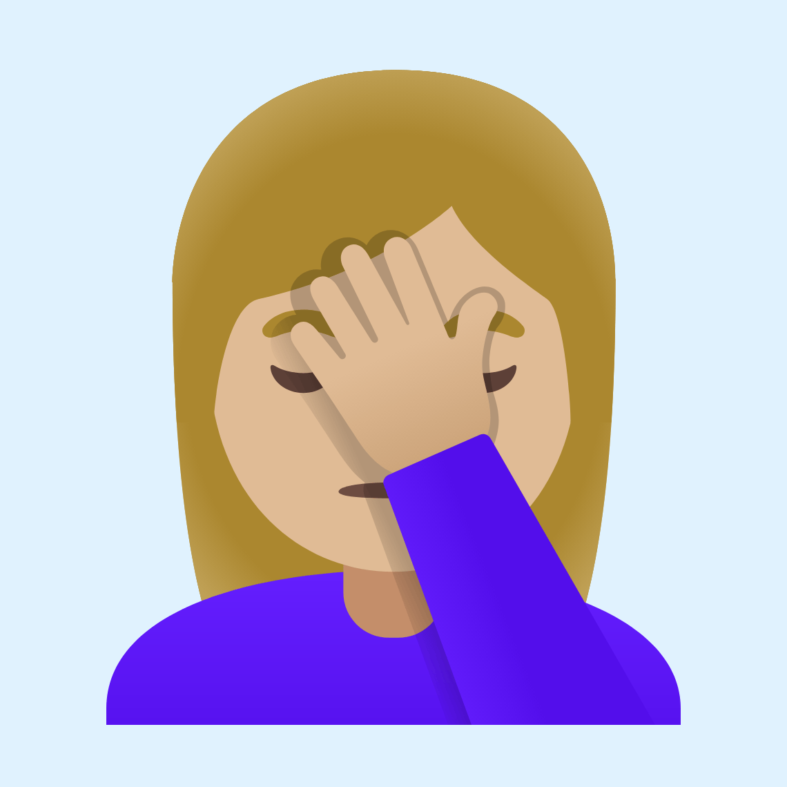 π€¦πΌββοΈ Woman facepalming: medium-light skin tone
